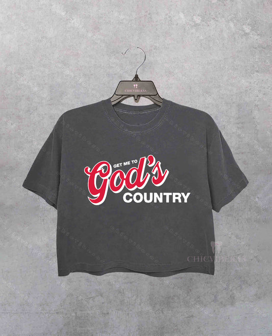 Get Me To God's Country Crop Shirt