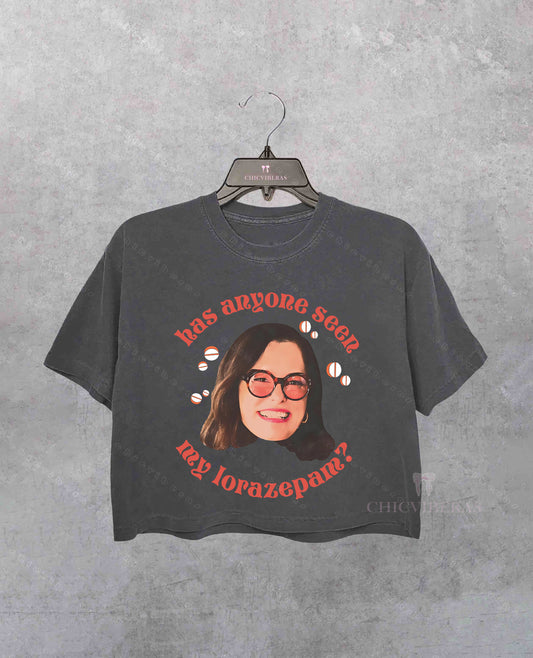 Has Anyone Seen My Lorazepam White Parker Crop Shirt