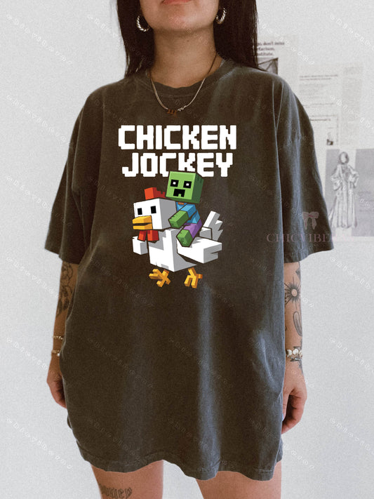 Chicken Jockey Funny Gamer Tee