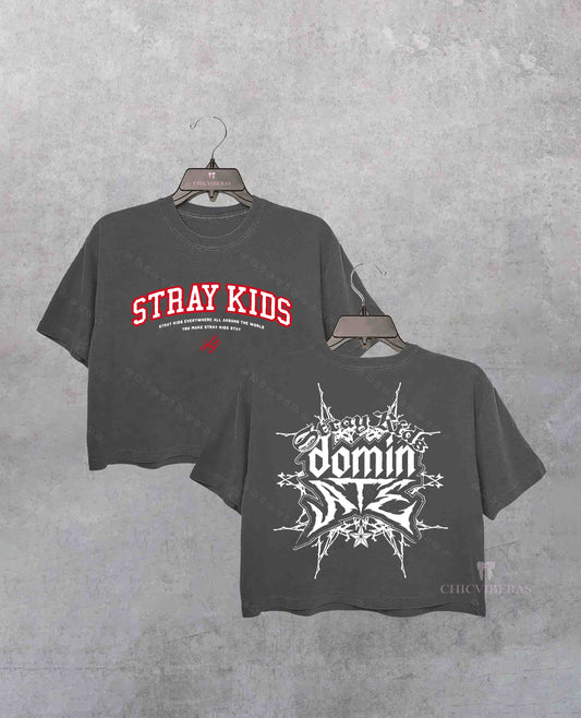 Stray Kids World Tour 2025 Merch 2 Sides Crop Shirt
