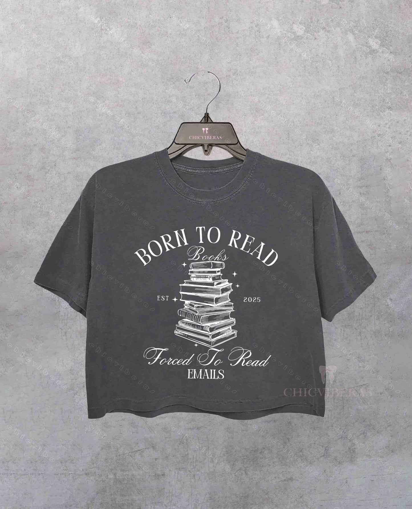 Born To Read Books Forced To Read Emails Crop Shirt