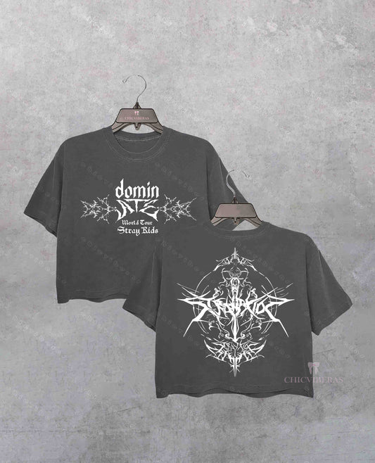 Stray Kids Domiate World Tour 2 Sides Crop Shirt