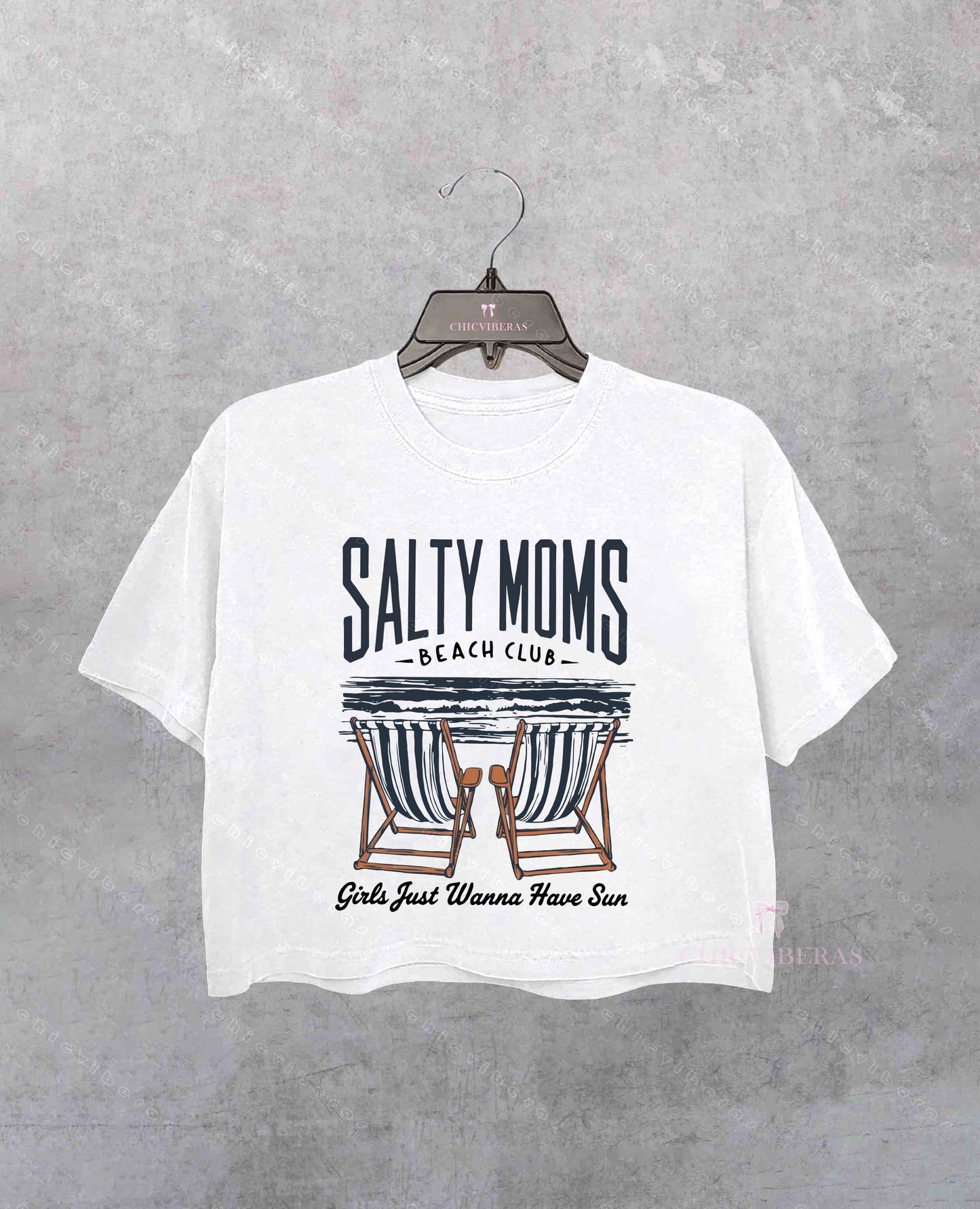 Salty Moms The Beach Club Trendy Summer Crop Shirt