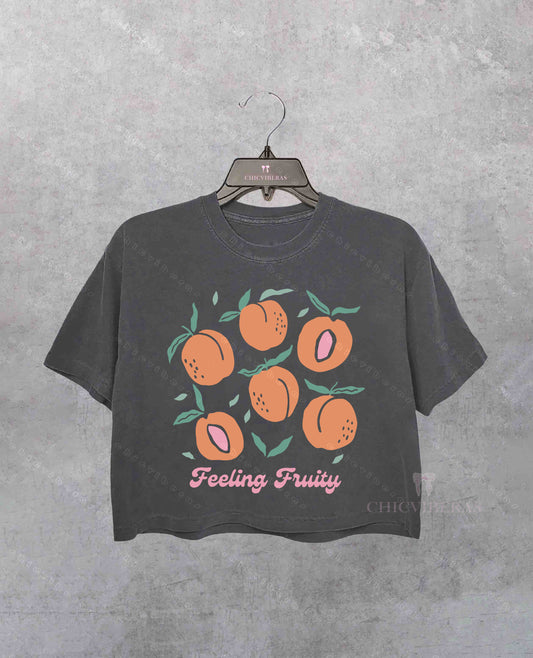 Lesbian Subtle Pride Feeling Fruity Crop Shirt