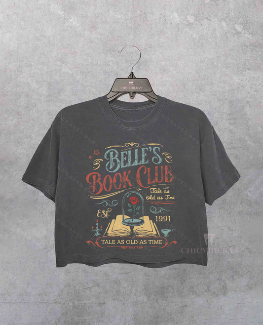 Vintage Retro Belle's Book Club Crop Shirt