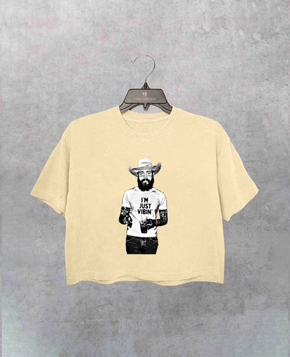Post Malone Cowboy Im Just Vibin Crop Shirt