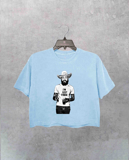 Post Malone Cowboy Im Just Vibin Crop Shirt