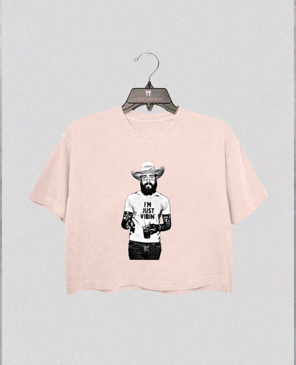 Post Malone Cowboy Im Just Vibin Crop Shirt