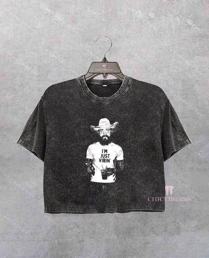 Post Malone Cowboy Im Just Vibin Crop Shirt