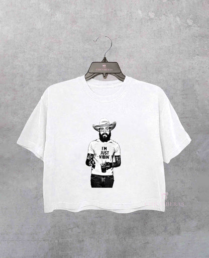 Post Malone Cowboy Im Just Vibin Crop Shirt