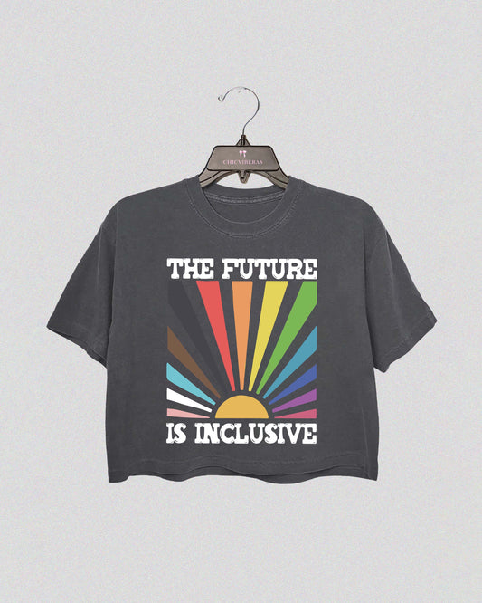 The Future Is Inclusive Rainbow Pride Crop Shirt