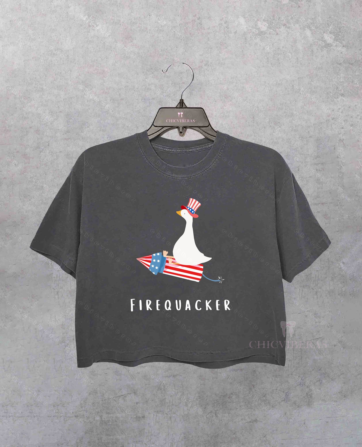 Firequacker Goose Shirt 4th Of July Crop Shirt