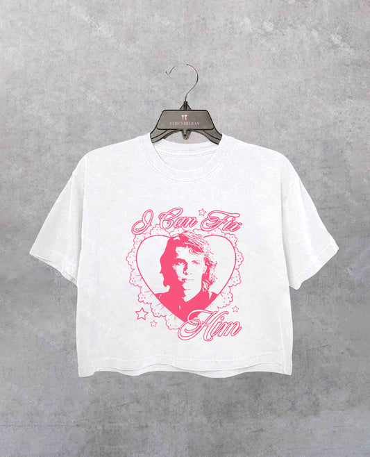 Pink Coquette Bow Anakin Skywalker I Can Fix Him Crop Shirt