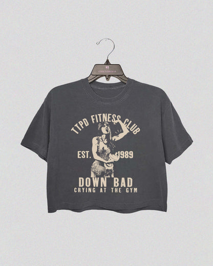 Down Bad Crying At The Gym Taylor TTPD Crop Shirt