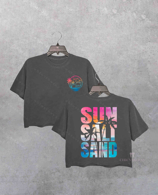 Summer Sun Salt Sand Crop Shirt