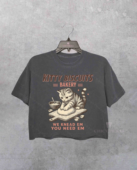 Cat Biscuit Maker Funny Crop Shirt