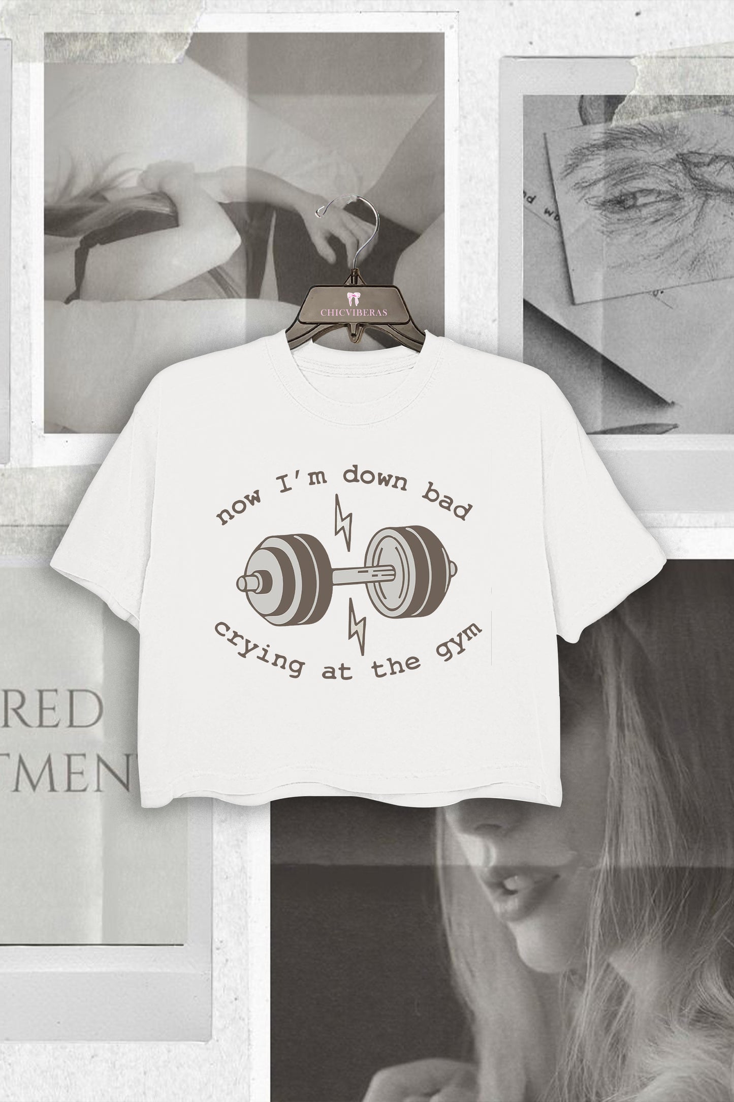 Now I'm Down Bad Crying At The Gym Crop Shirt