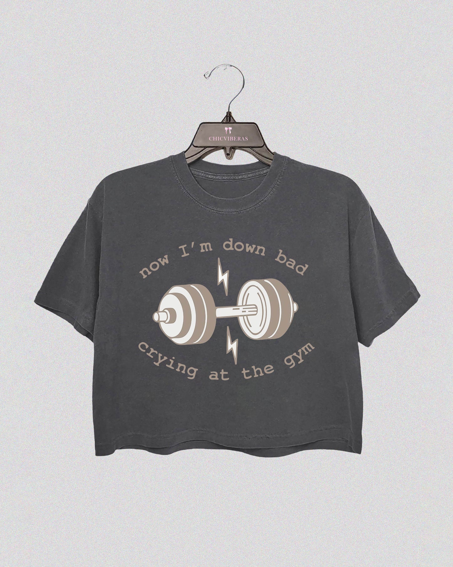 Now I'm Down Bad Crying At The Gym Crop Shirt