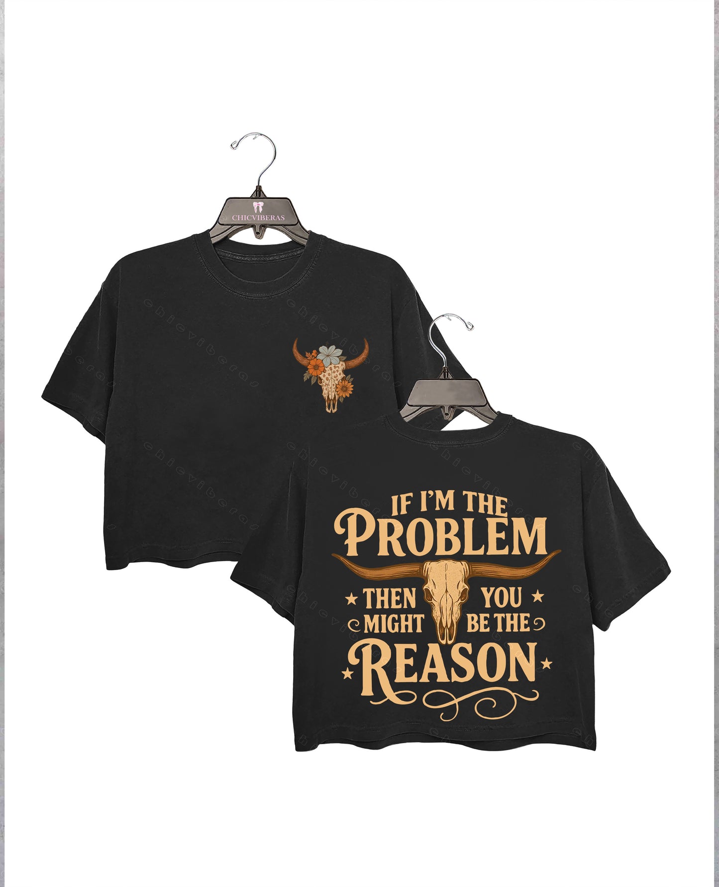 I Am The Problem Cowboy Crop Shirt