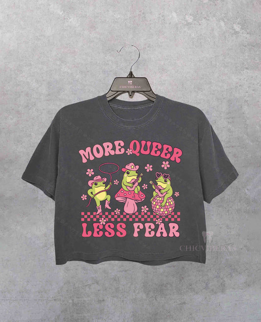 More Queer Less Fear LGBTQ Pride Crop Shirt