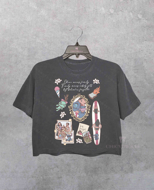 Blue Monster Magical Cartoon Character Crop Shirt