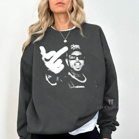 Chris Brown Middle Finger Tour 2025 Crewneck