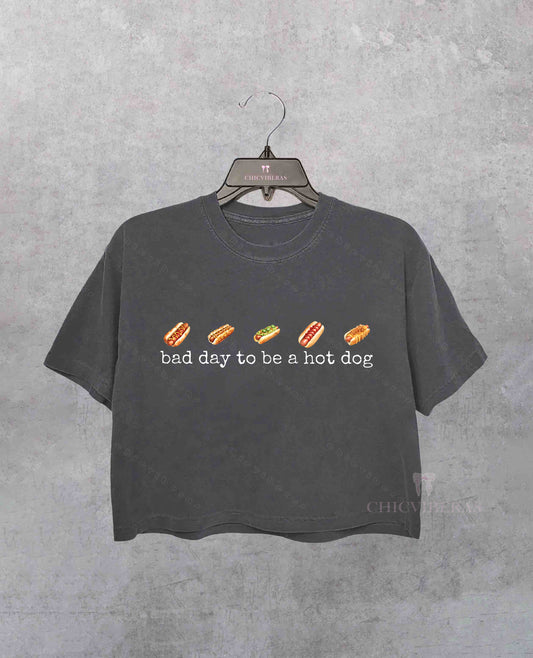 Bad Day to Be a Hotdog 4th of July Crop Shirt