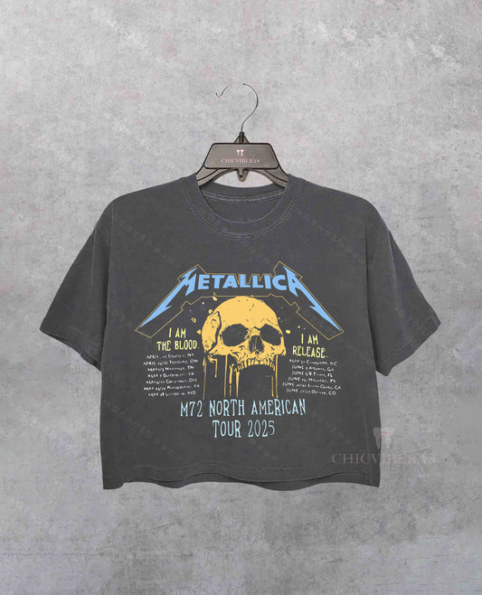 Vintage Rock Band Crop Shirt