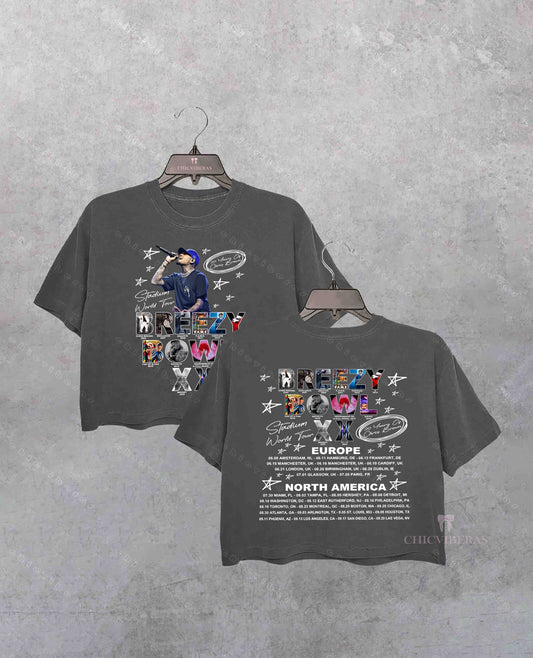 Chris Brown Breezy Bowl XX Tour 2 Sided Crop Shirt