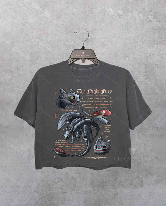 The Night Fury Dragon HTTYD Crop Shirt