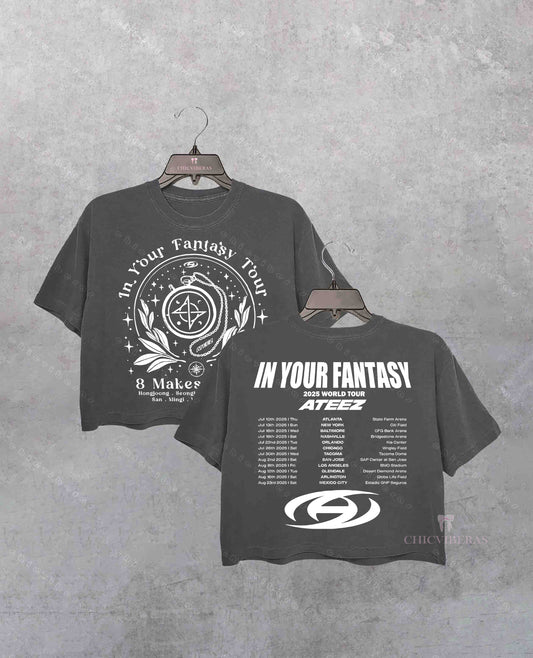 Ateez 2025 World Tour in Your Fantasy Crop Shirt