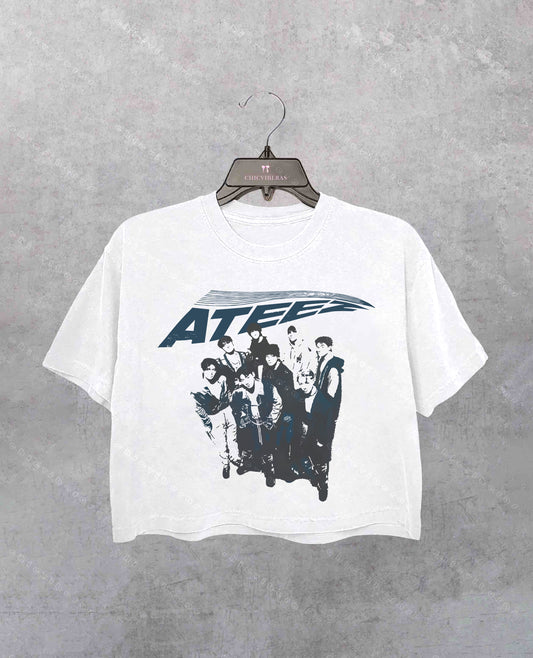 Retro Ateez 2025 World Tour in Fantasy Crop Shirt