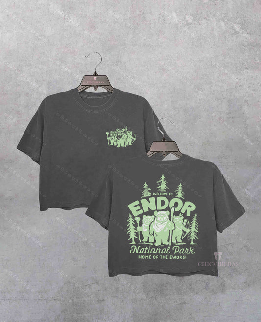Welcome To Endor National park Crop Shirt