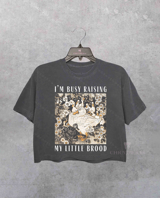 Overstimulated Mama Duck Crop Shirt