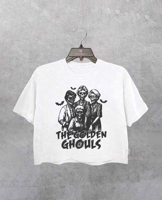 Squad Ghouls Girly Halloween Friends Crop Shirt