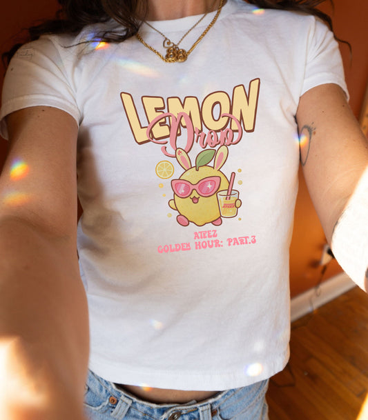 Retro Ateez Lemon Drop y2k Baby Tee