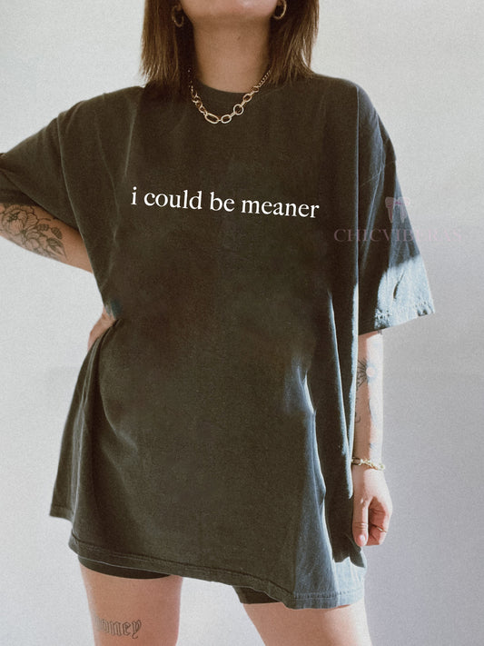 I Could Be Meaner Humor Sarcastic Tee