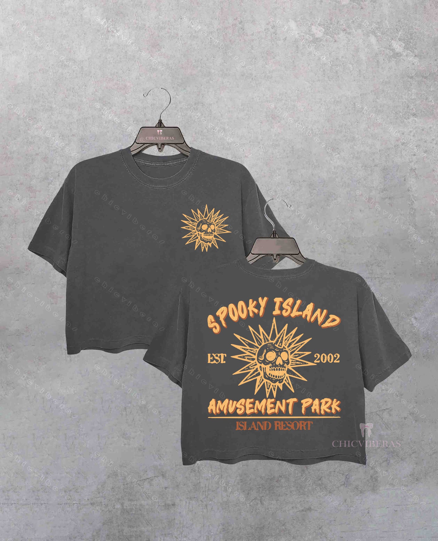 Spooky Island Halloween Nostalgia Crop Shirt