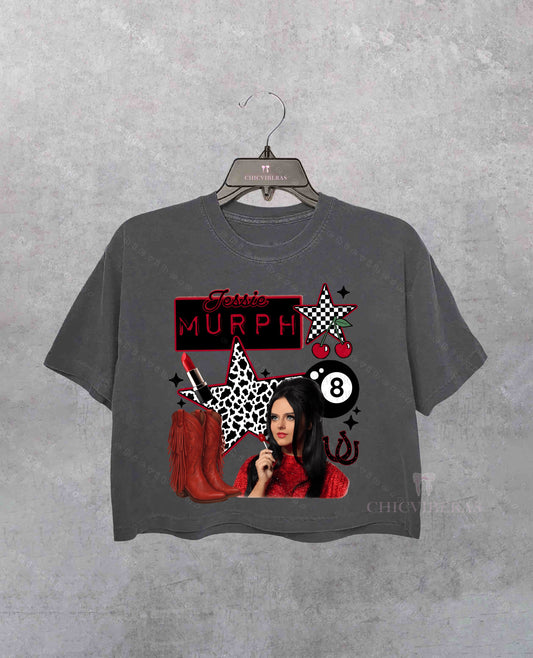 Jessie Murph Cherry Cowgirl Aesthetic Crop Shirt