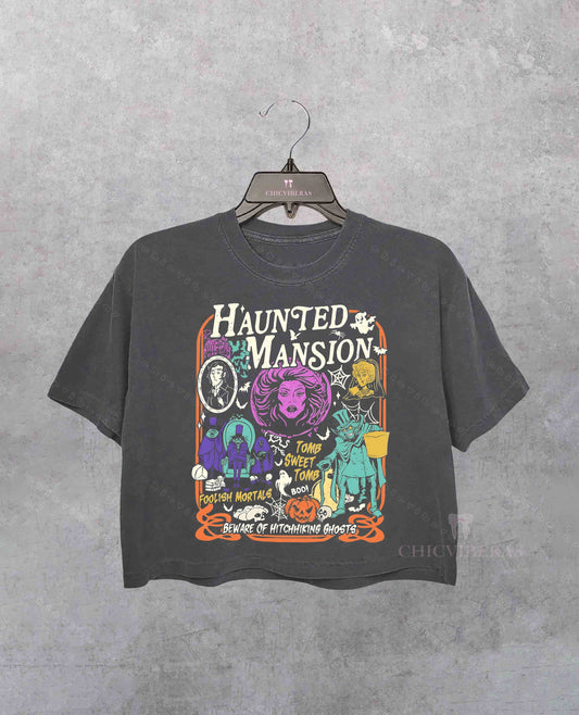 Retro The Haunted Mansion Crop Shirt