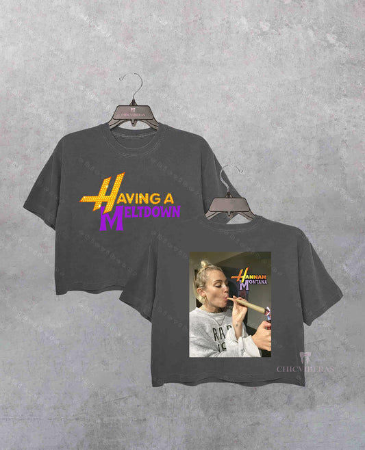 Hannah Montana Having A Meltdown Crop Shirt