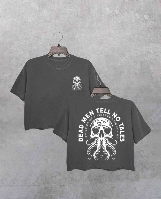 Dead Men Tell No Tales Back and Chest Crop Shirt