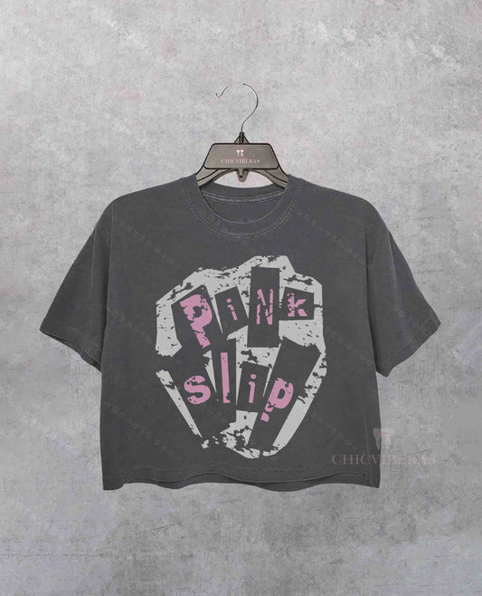 Freakier Friday Pink Slip Crop Shirt