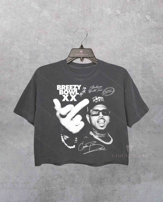 Chris Brown Tour Breezy Bowl XX Music Tour Crop Shirt