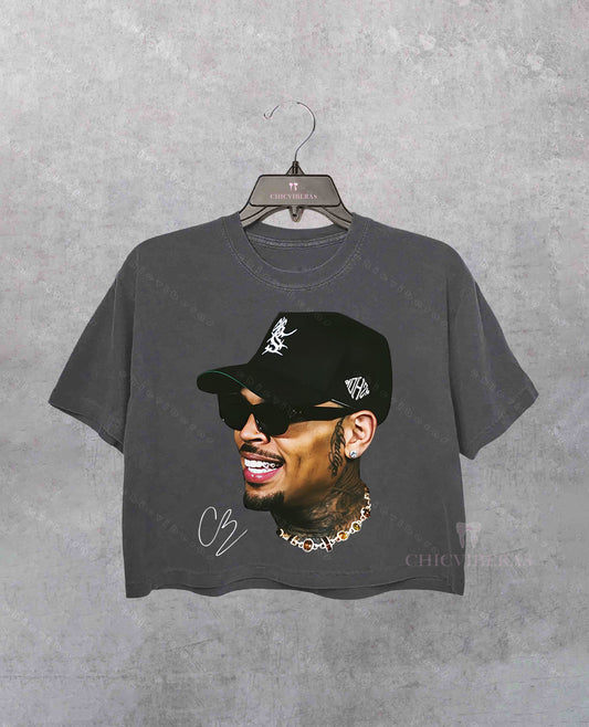 Chris Brown Breezy Bowl Crop Shirt