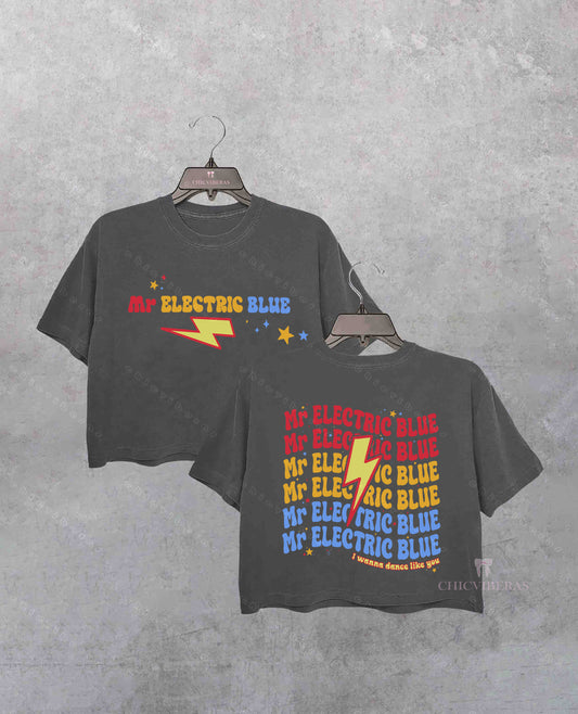 Mr Electric Blue America Concert Tour Crop Shirt