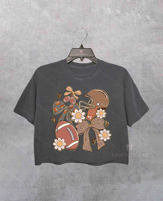 Coquette Game Day Football Crop Shirt
