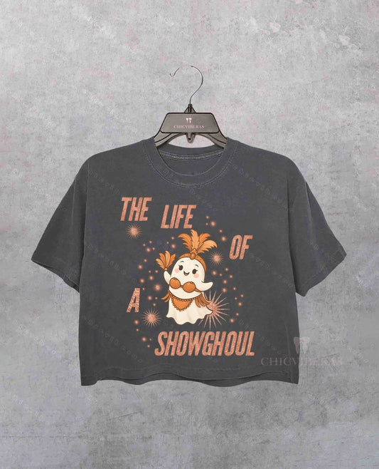 Showghoul Funny Ghost  Crop Shirt