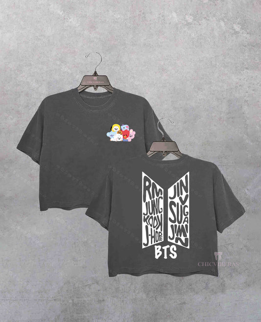 Bts Character Crop Shirt