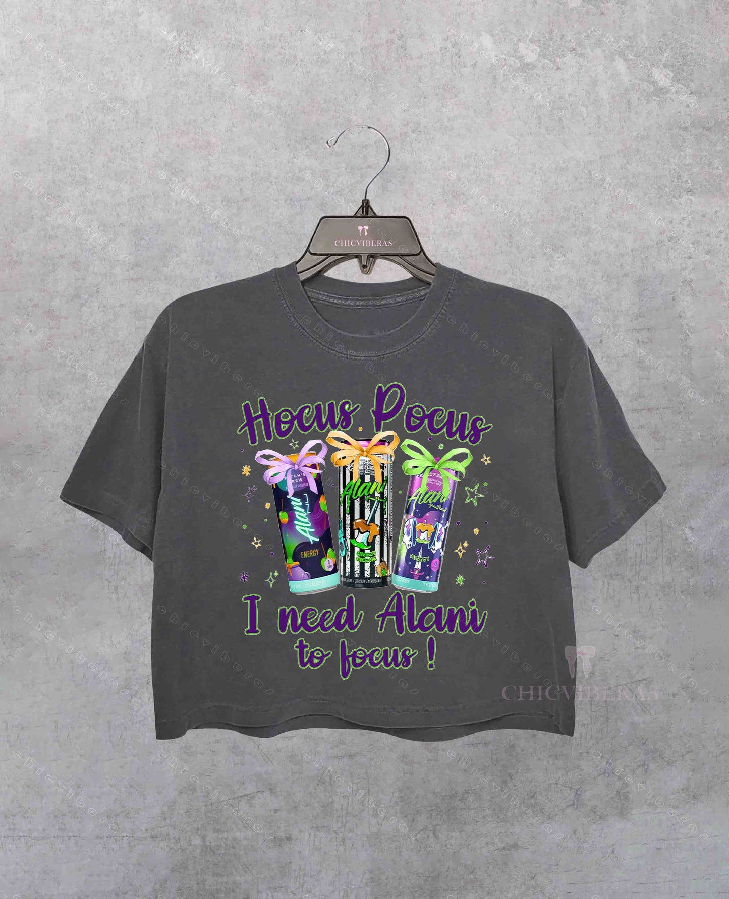 Witchy Halloween Enery Drin Horror Characters Crop Shirt